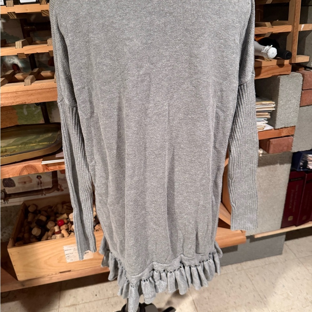 Lisa‎ Rinna Collection Gray Ruffle-Hem Knit Pullover - Picture 4 of 6